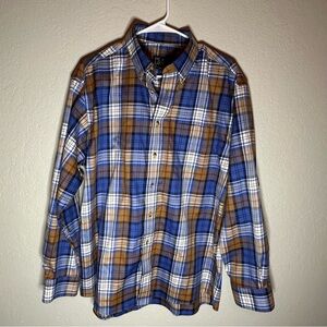 Jos. A. Bank Blue and Brown Casual Button Down Shirt